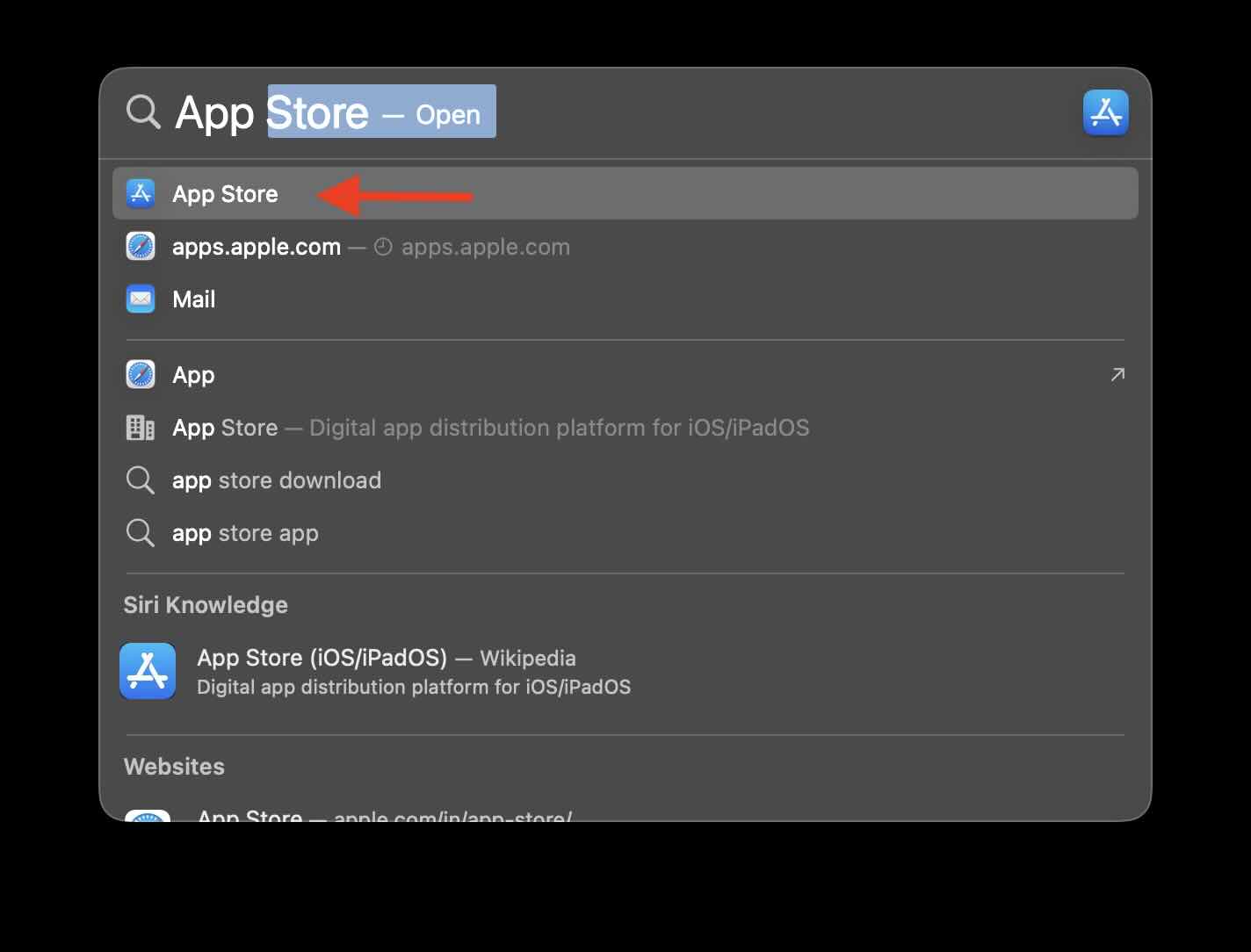 Open App Store on a Mac